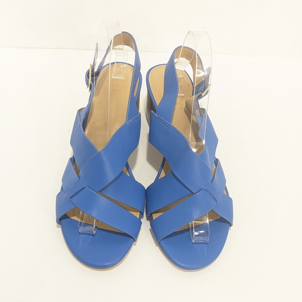 NWOT Talbot Blue Leather Sandals - Picture 6 of 16